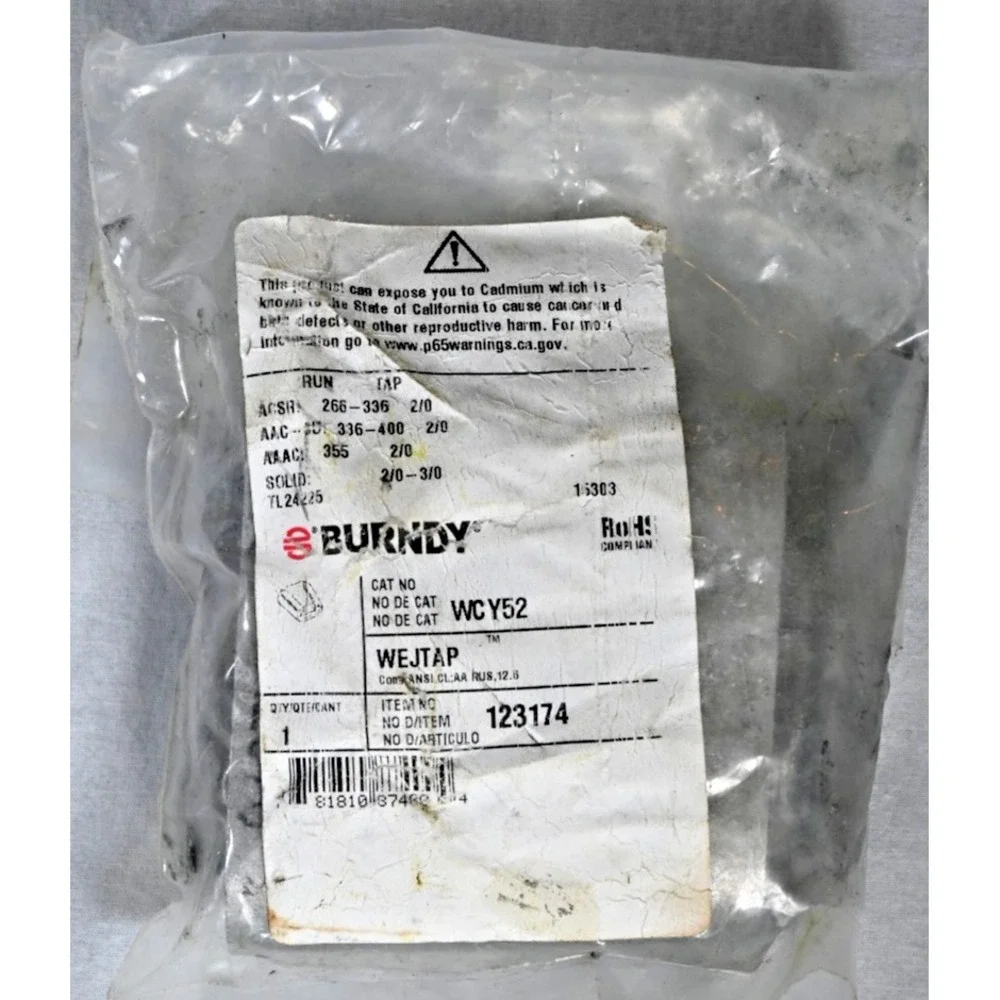 NEW NOS Burndy WCY52 WEJTAP Wedge Connector Sealed Electrical Connector